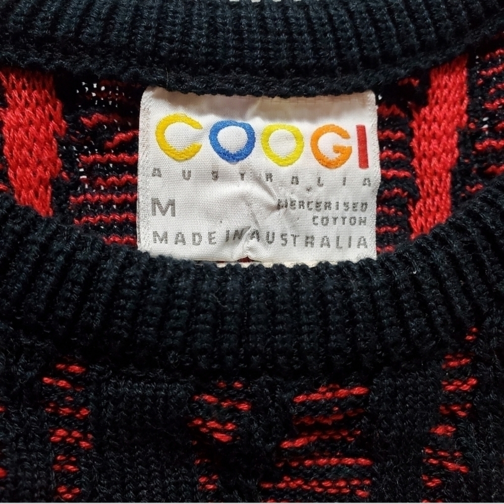 COOGIE Red and Black Classic 80's Sweater
